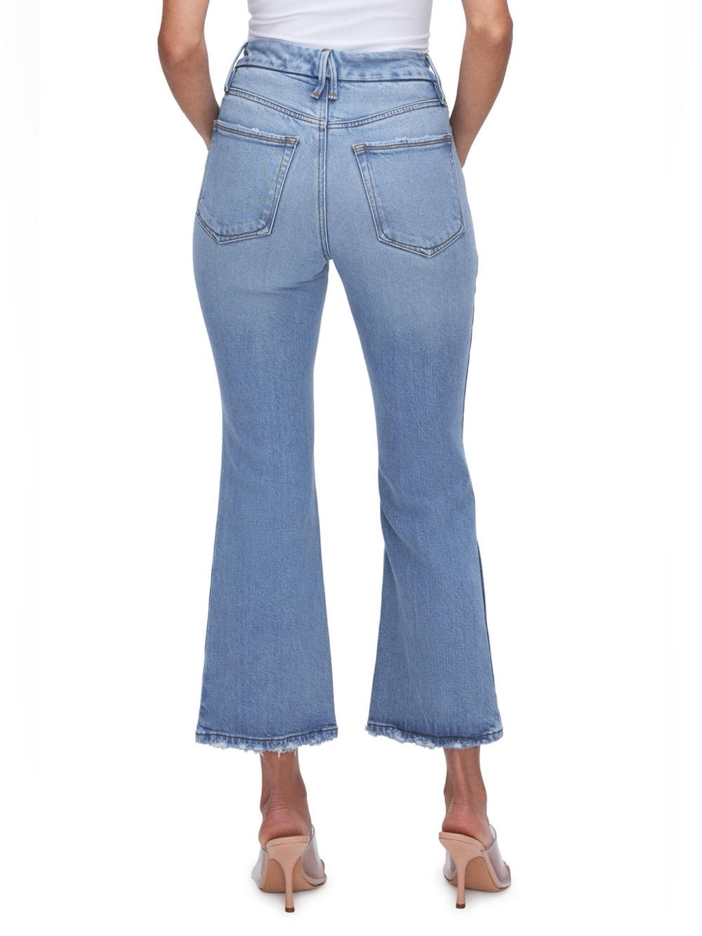 Good American Good Legs Crop Mini Boot Jeans Indigo510 Size 6/28 - Picture 2 of 5
